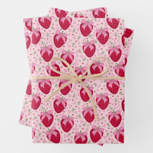 Feuille De Papier Cadeau Coquette Strawberry Valentine