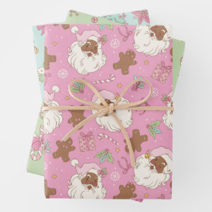 Feuille De Papier Cadeau Coquette Vintage Père Noël