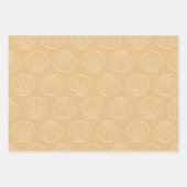 Feuille De Papier Cadeau Coquillage de mer chic côtier nautique or (Devant 2)