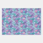 Feuille De Papier Cadeau Coquillages en rose et bleu (Devant 2)