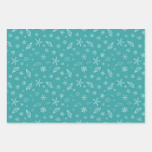 Coquillages et flocons de neige avec Sea Green