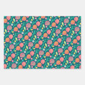 Feuille De Papier Cadeau Coquillages et Motifs d'algues (Devant)