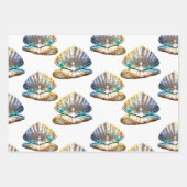 Feuille De Papier Cadeau Coquillages Iridescente coque plage motif sans sou (Devant 2)