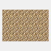 Feuille De Papier Cadeau Coquillages perles sable coquillages dorés (Devant)