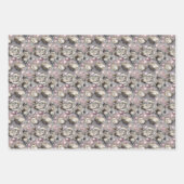 Feuille De Papier Cadeau coquilles d'huîtres mignonnes perles carrelées (Devant)