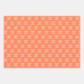 Feuille De Papier Cadeau Corail d'anniversaire orange nom script (Devant 2)