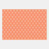 Feuille De Papier Cadeau Corail d'anniversaire orange nom script (Devant 3)
