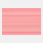 Feuille De Papier Cadeau Corail et rayures rose clair (Devant 3)