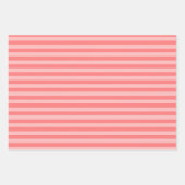 Feuille De Papier Cadeau Corail et rayures rose clair (Devant 2)