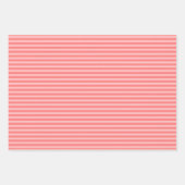 Feuille De Papier Cadeau Corail et rayures rose clair (Devant)