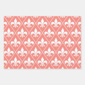 Feuille De Papier Cadeau Corail Fleur de Lis (Devant 2)
