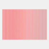 Feuille De Papier Cadeau Corail foncé et rayures blanches (Devant 3)
