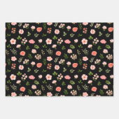 Feuille De Papier Cadeau Corail Red Roses et Motif de feuillage (Devant 3)