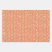 Feuille De Papier Cadeau Corail tendance et Motifs d'or (Devant 3)