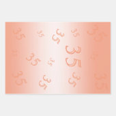 Feuille De Papier Cadeau Coral Gem & Parties scintillant 35e anniversaire (Devant 2)