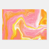 Feuille De Papier Cadeau Coral, Jaune et Orange  (Devant 3)