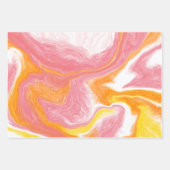 Feuille De Papier Cadeau Coral, Jaune et Orange  (Devant 2)