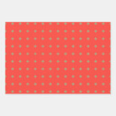 Feuille De Papier Cadeau Coral, Vert et Fleurs Blanches (Devant 3)