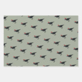 Feuille De Papier Cadeau Corbeau de Noël (Devant 2)