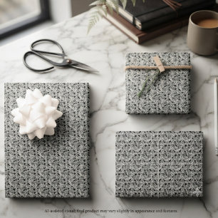 Feuille De Papier Cadeau Corbeau gothique gris charbon mystérieux