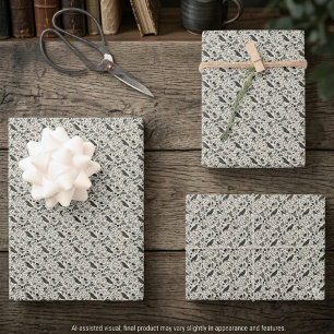 Feuille De Papier Cadeau Corbeau gothique gris charbon mystérieux