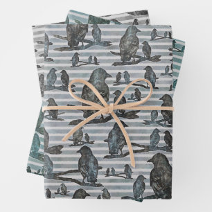 Feuille De Papier Cadeau Corbeaux de Crows