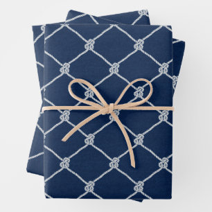 Feuille De Papier Cadeau Cordes de navigation nautique côtière