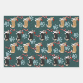 Feuille De Papier Cadeau Corgi de Noël (Devant 3)