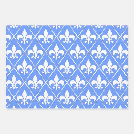 Feuille De Papier Cadeau Cornflower Fleur de Lis (Devant 3)