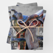 Feuille De Papier Cadeau Corral Fence Western (En situation)