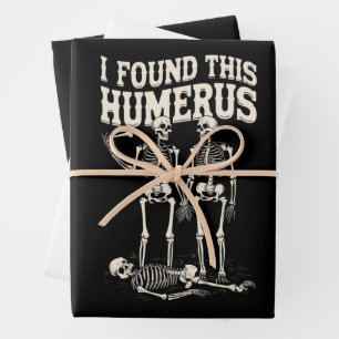 Feuille De Papier Cadeau Costume de squelette d'Halloween J'ai trouvé drôle