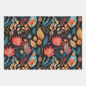 Feuille De Papier Cadeau Cosy Automne Floral Print Digital Folk Art (Devant 2)