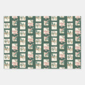 Feuille De Papier Cadeau Cosy Boho Rose, Vert & Clay (Devant 2)