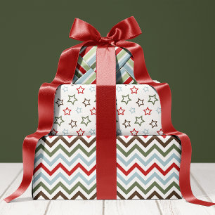 Feuille De Papier Cadeau Cosy Noël Rouge Et Vert Vacances