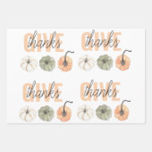 Feuille De Papier Cadeau Cosy Pastel Donner Merci et Citrouille (Devant 3)