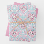 Feuille De Papier Cadeau Coton Candy Kawaii Bunny Mandala Art Déco Scallop (En situation)