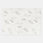 Feuille De Papier Cadeau Cotswolds Blue Winter Flores Faux artisanal (Devant)
