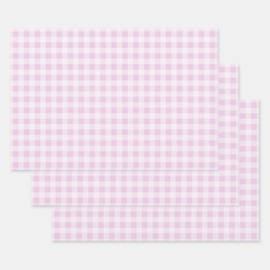 Feuille De Papier Cadeau Cotton Candy Gingham Wrapping Paper Sheets (Lot)