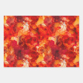 Feuille De Papier Cadeau Coucher de soleil orange et rouge avec encre Rose (Devant 2)