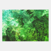 Feuille De Papier Cadeau Couches de cristaux verts (Devant 3)