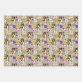 Feuille De Papier Cadeau Cougar Mountain Lion Puma Fleurs (Devant 3)