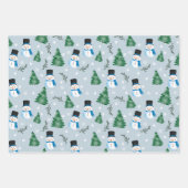 Feuille De Papier Cadeau Couleur d'eau douce Motif neige d'hiver (Devant 2)
