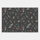 Feuille De Papier Cadeau Couleur foncée Foliage rustique (Devant 3)
