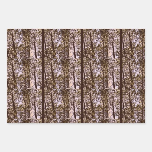 Feuille De Papier Cadeau Couleur par les arbres (Devant 3)