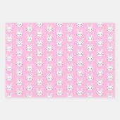 Feuille De Papier Cadeau Couleur pastel de lapin blanc de couleur mignonne (Devant)