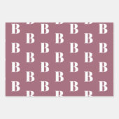Feuille De Papier Cadeau Couleur rose monogramme sur mesure chic (Devant 2)