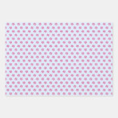 Feuille De Papier Cadeau Couleur rose Motif mignonne Fleurs Coeur Aquarelle (Devant 3)