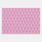 Feuille De Papier Cadeau Couleur rose Motif mignonne Fleurs Coeur Aquarelle (Devant 2)