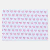 Feuille De Papier Cadeau Couleur rose Motif mignonne Fleurs Coeur Aquarelle (Devant)