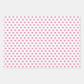 Feuille De Papier Cadeau Couleur rose Motif mignonne Fleurs Coeur Aquarelle (Devant 3)